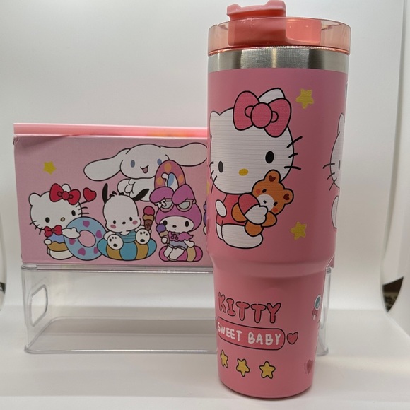 Hello Kitty Other - Hello Kitty Pink Tumbler with Cute Characters